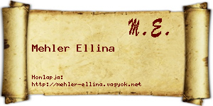Mehler Ellina névjegykártya